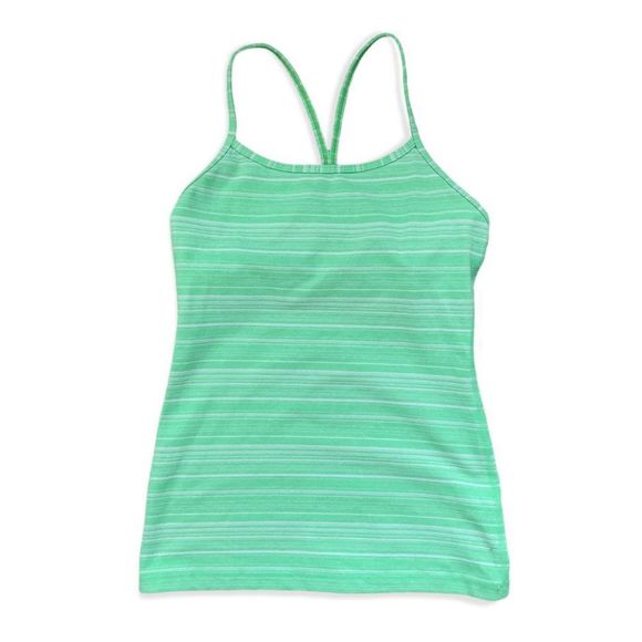 Lululemon Athletica Green Striped Tank Top - Picture 1 of 4